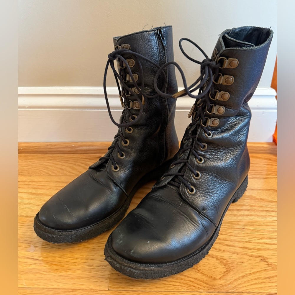 Diane Von  Furstenberg laced up combat boots
